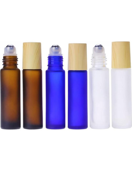 10 Botellas de Rodillo de Vidrio YORROR 10ml Rosa Reutilizables