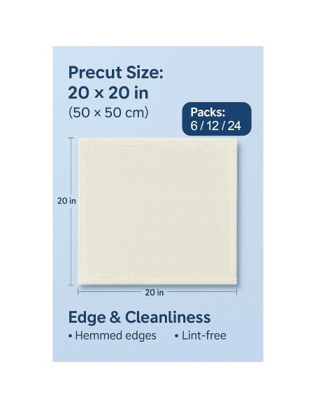 12 Piezas Tela de Queso Reutilizable Uiploib 50.8x50.8 cm