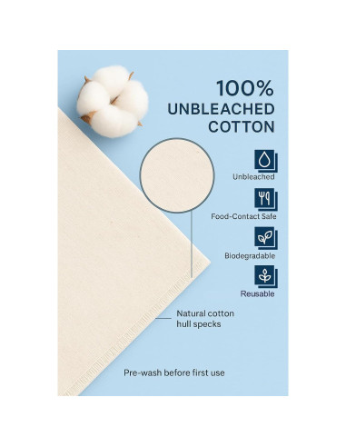 12 Piezas Tela de Queso Reutilizable Uiploib 50.8x50.8 cm