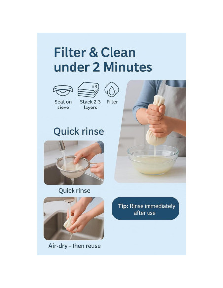 12 Piezas Tela de Queso Reutilizable Uiploib 50.8x50.8 cm