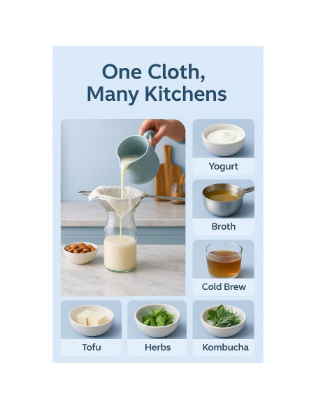 12 Piezas Tela de Queso Reutilizable Uiploib 50.8x50.8 cm