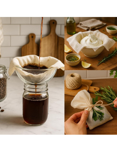 12 Piezas Tela de Queso Reutilizable Uiploib 50.8x50.8 cm