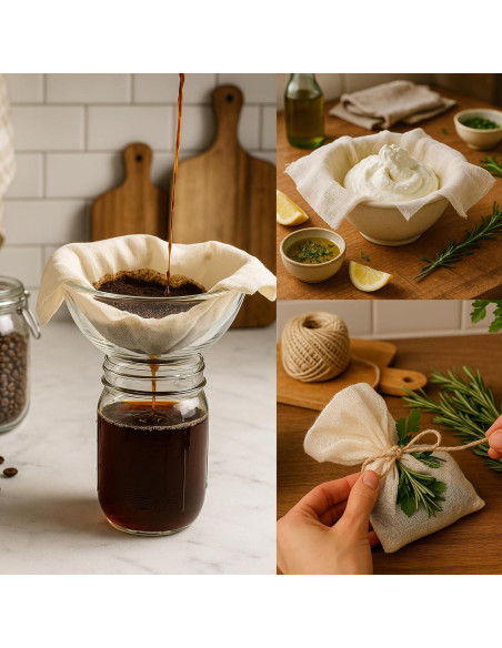 12 Piezas Tela de Queso Reutilizable Uiploib 50.8x50.8 cm