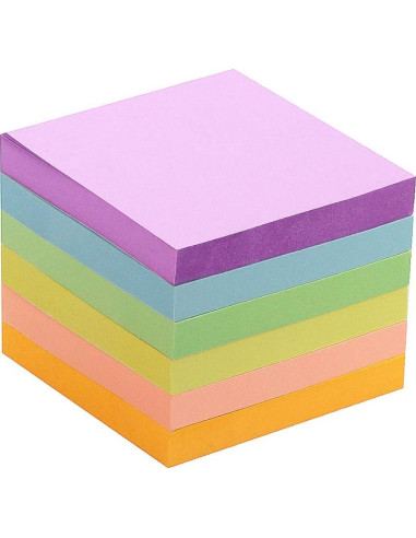 Notas Adhesivas Early Buy 7.6x7.6 cm 6 Colores Pastel 100 Hojas