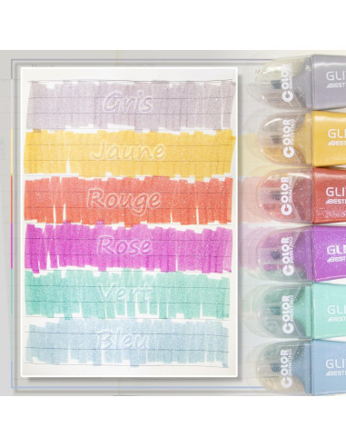 8 Resaltadores Brillantes Mini BONACE Punta Cincel Secado Rápido