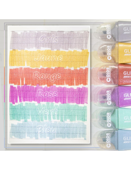 8 Resaltadores Brillantes Mini BONACE Punta Cincel Secado Rápido