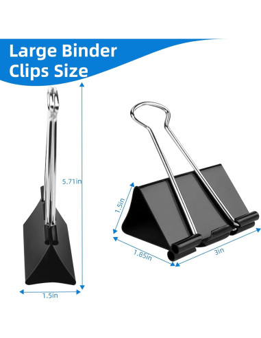 Clip de Carpeta Jumbo Nomatox 7.6 cm Paquete de 6 Negro