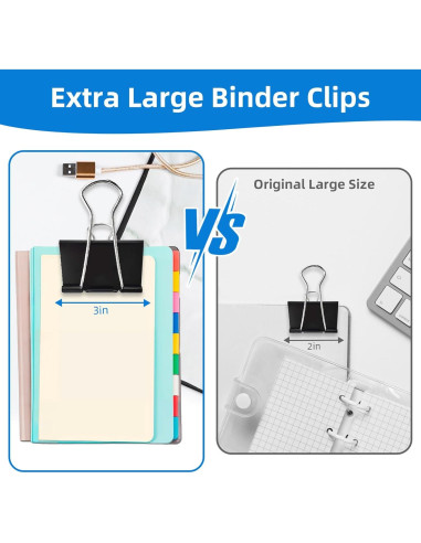 Clip de Carpeta Jumbo Nomatox 7.6 cm Paquete de 6 Negro