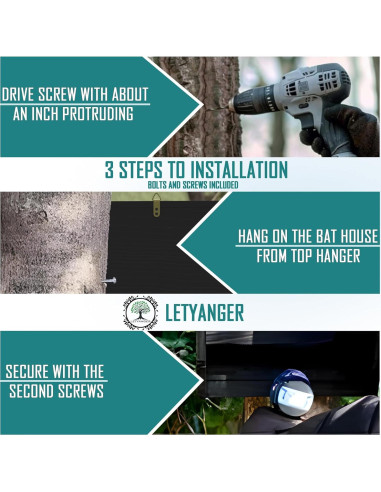 Casa para Murciélagos de Madera de Cedro LETYANGER 3 Cámaras