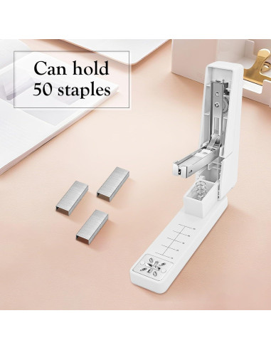 Grapadora de Brazo Giratorio Kimuxo Blanca 20 Hojas 360