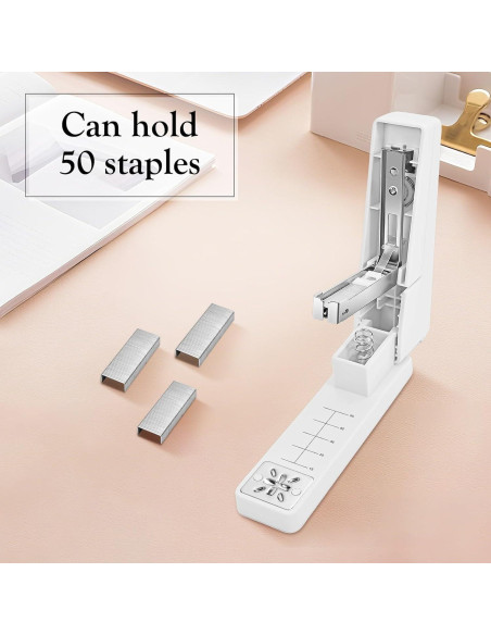 Grapadora de Brazo Giratorio Kimuxo Blanca 20 Hojas 360