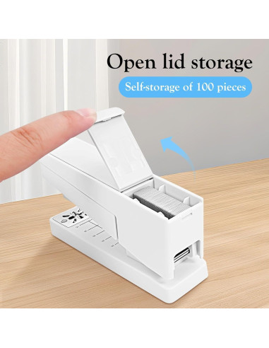 Grapadora de Brazo Giratorio Kimuxo Blanca 20 Hojas 360