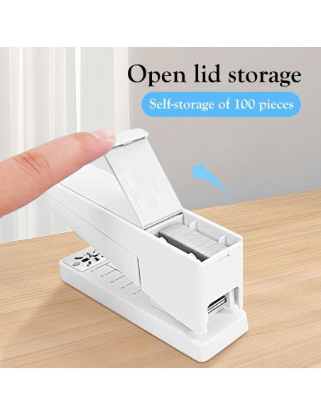 Grapadora de Brazo Giratorio Kimuxo Blanca 20 Hojas 360