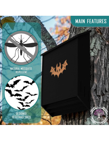 Casa para Murciélagos de Madera de Cedro LETYANGER 3 Cámaras