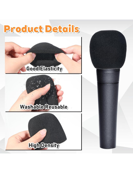 Funda de Espuma Negra para Micrófono - 9 Piezas - Filtra Ruido
