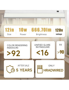 Iluminación de Gabinete ANSEN 30.48cm 10W LED Regulable 666.7lm 2