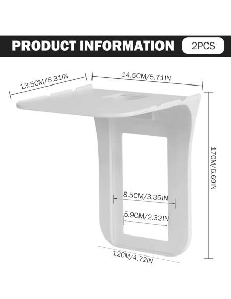 Estante de Enchufe de Pared SHITOOMFE 2 Pcs 17x13.5x14.5 cm