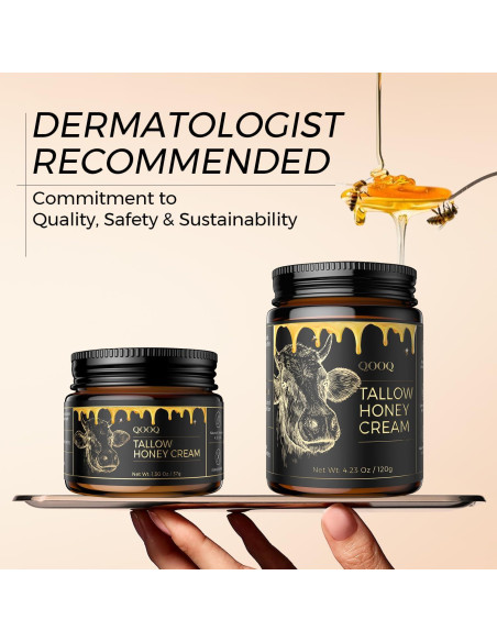 Grasa de Res 100% Pasto QOOQ con Miel y Aceite de Rosa 132g