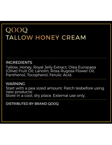 Grasa de Res 100% Pasto QOOQ con Miel y Aceite de Rosa 132g