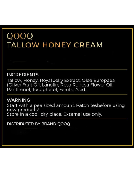 Grasa de Res 100% Pasto QOOQ con Miel y Aceite de Rosa 132g