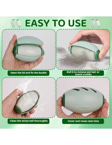 Rodillo Quitapelusas Reutilizable Beibunhn 2 Pcs Verde