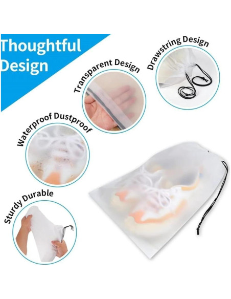 10 Bolsas de Almacenamiento de Zapatos Ecológicas Medianas