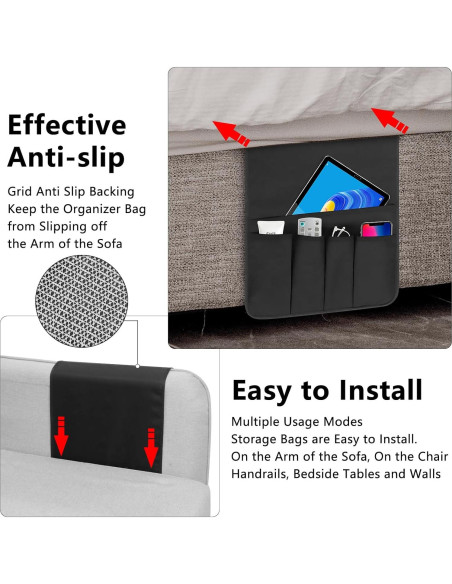 Organizador Antideslizante para Sofá WETRBWEH Negro 88.9x31.5 cm