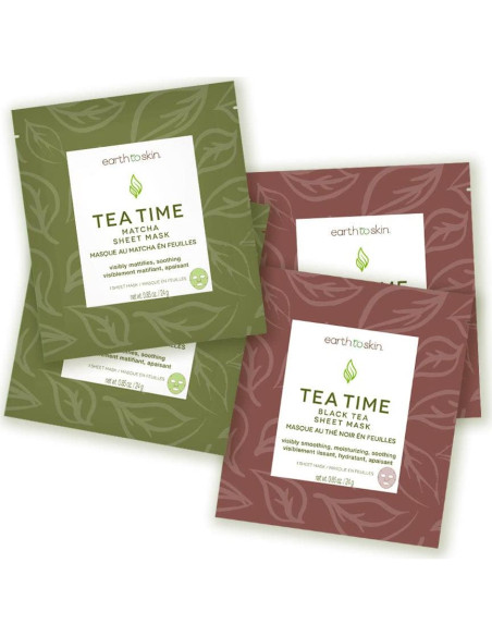 Mascarillas de Tela Earth To Skin Matcha Tea Time - 4 Unidades