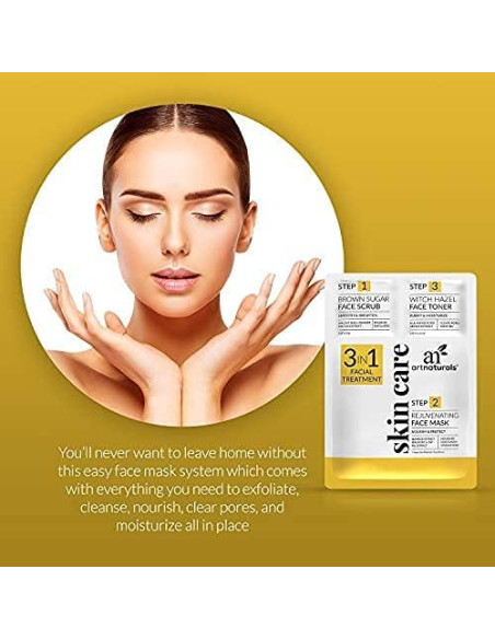Mascarilla Facial 3 en 1 ArtNaturals - Exfoliante, Tónico y Rejuvenecedora