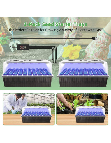 Kit de Inicio de Semillas Autorriego Terronix 120 Celdas