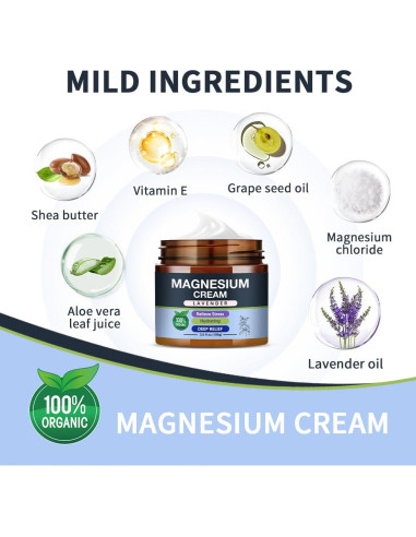 Crema de Magnesio para Dormir Loción Calmante 113g