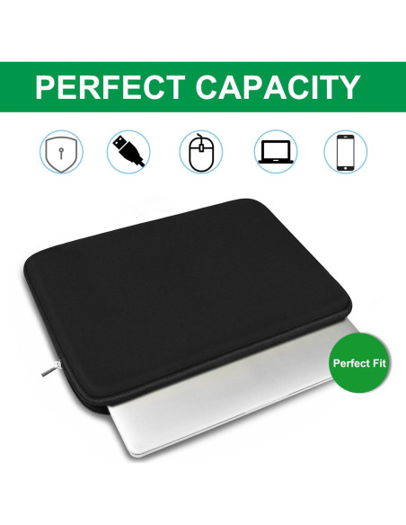 Funda para Laptop 15.6" DRIEAGHARJ Negra, Acolchada y Ligera Funda para Laptop 15.6" DRIEAGHARJ Negra, Acolchada y Ligera