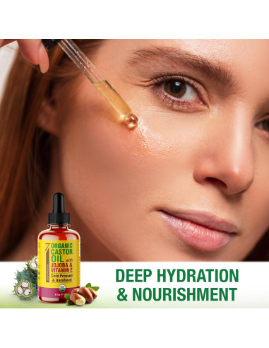 Aceite de Ricino Orgánico Seven Minerals 118 ml - Crecimiento Pestañas y Cejas