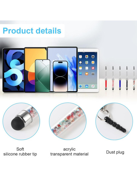 10 Lápices Stylus JIEYAO para Pantallas Táctiles - Colores Variados