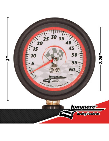 Medidor de Presión de Neumáticos Longacre 52-52003 0-60 PSI