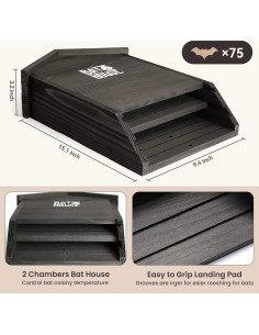 Casa para Murciélagos Sobalai 2 Cámaras 39.37x25.4x10.16 cm 2