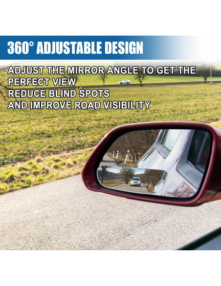 Espejo Convexo de Punto Ciego UHANBUT 9.34x3.33cm Ajustable