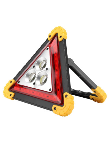Triángulo de Advertencia LED Lwuey 18x18cm Recargable