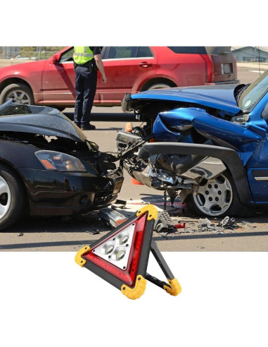 Triángulo de Advertencia LED Lwuey 18x18cm Recargable