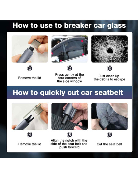 Cortador de Cinturón y Rompedor de Ventanas MOTORBUDDY 2-en-1