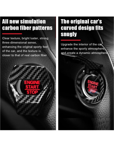 Cubierta de Botón de Inicio/Parada GLSOWEE Fibra de Carbono