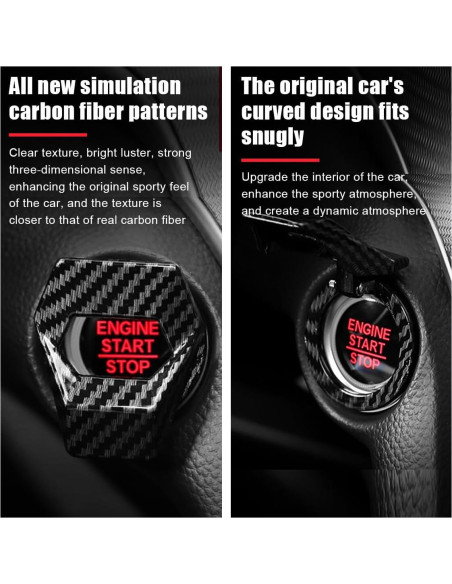 Cubierta de Botón de Inicio/Parada GLSOWEE Fibra de Carbono