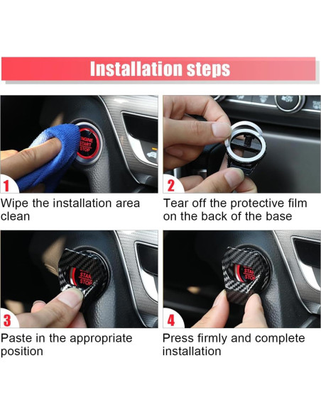 Cubierta de Botón de Inicio/Parada GLSOWEE Fibra de Carbono