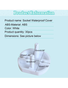Cubiertas de Enchufes Fielect 30 Pcs Blancas 2-Huecos 2