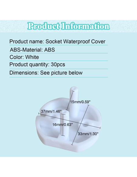 Cubiertas de Enchufes Fielect 30 Pcs Blancas 2-Huecos