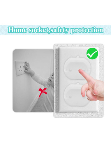 Cubiertas de Enchufes Fielect 30 Pcs Blancas 2-Huecos