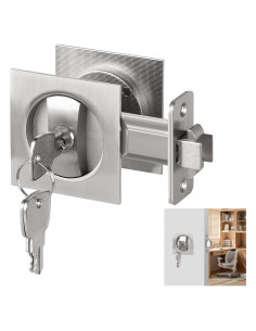 Cerradura de Puerta Pocket Cuadrada Aglehome Níquel Satinado