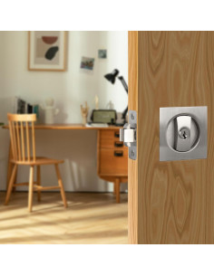Cerradura de Puerta Pocket Cuadrada Aglehome Níquel Satinado 2