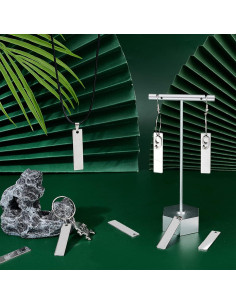 Etiquetas de Metal UNICRAFTALE 30 Piezas 40x9mm Acero Inoxidable 2