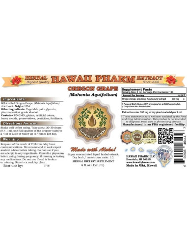 Extracto Líquido de Oregón Hawaii Pharm 2x60 ml Suplemento Herbal
